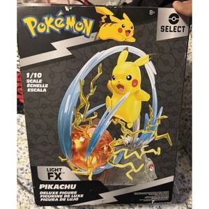 Pokemon Pikachu Select Deluxe Figure Jazwares 1/10 Scale Light FX - *Read Desc*‎